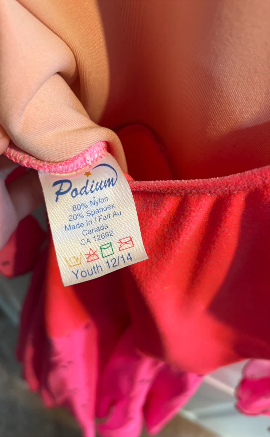 Pink Figure Skating Dress With Floral Sparkles - photo 3