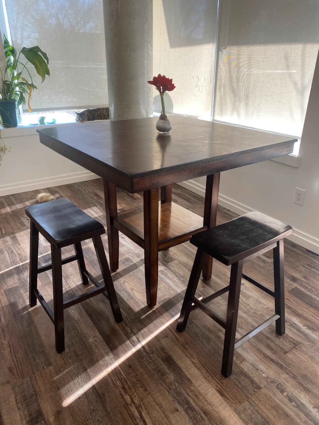 Dark Wood Counter Height Table - photo 3