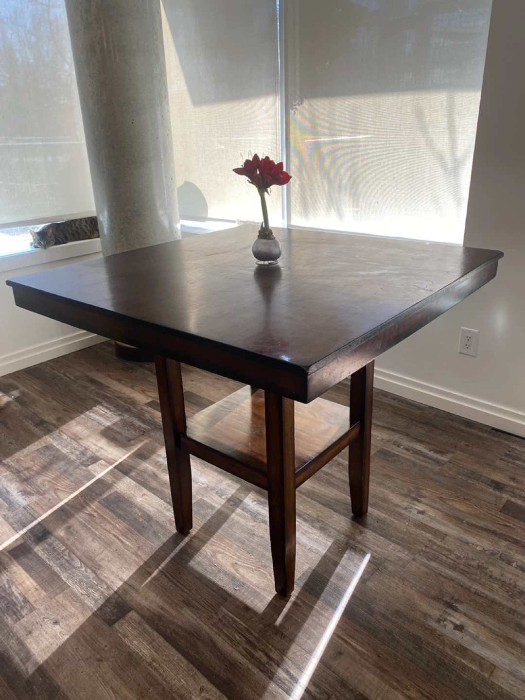 Dark Wood Counter Height Table