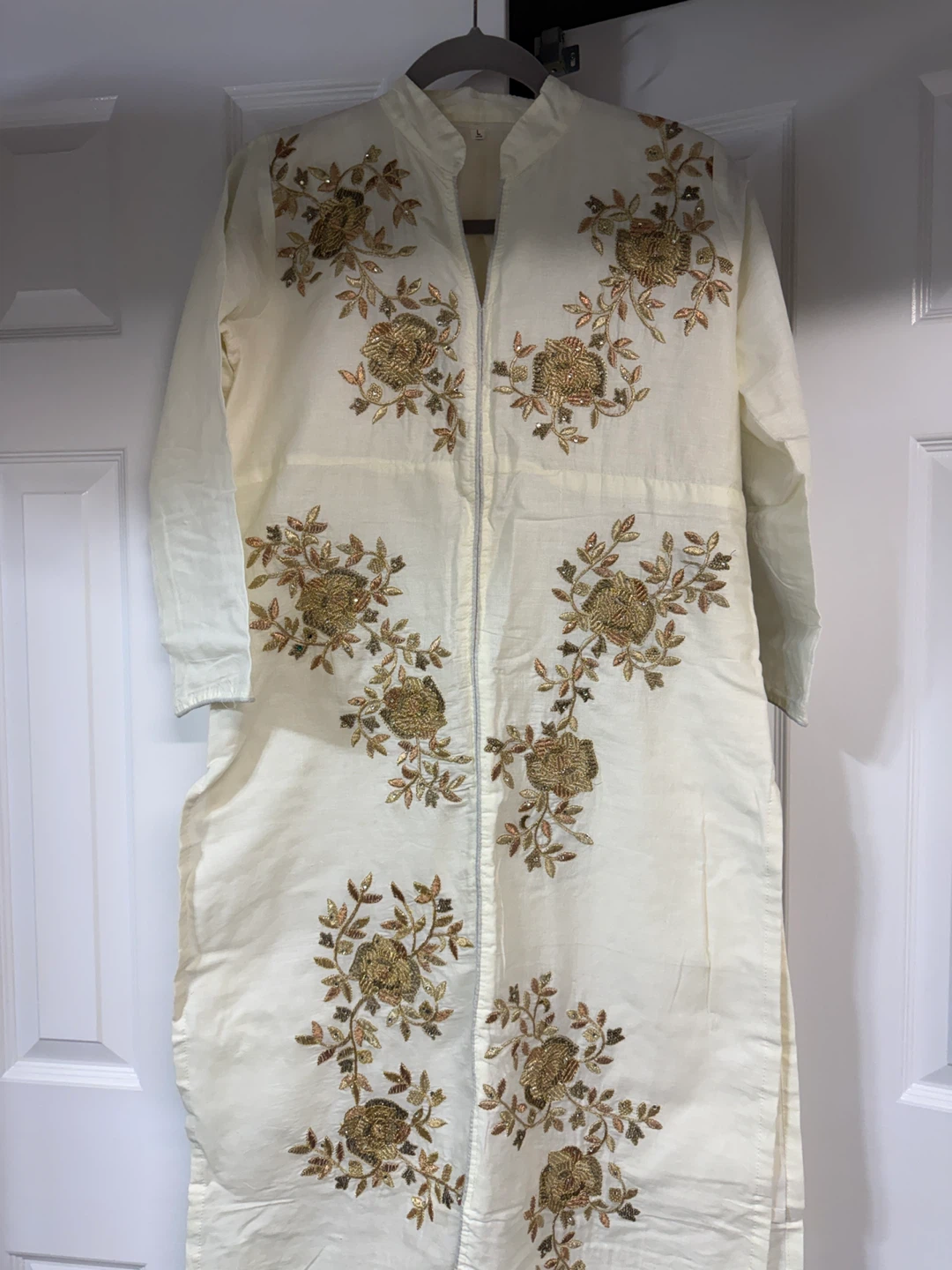Cream Embroidered Kurti/Tunic Large - photo 2