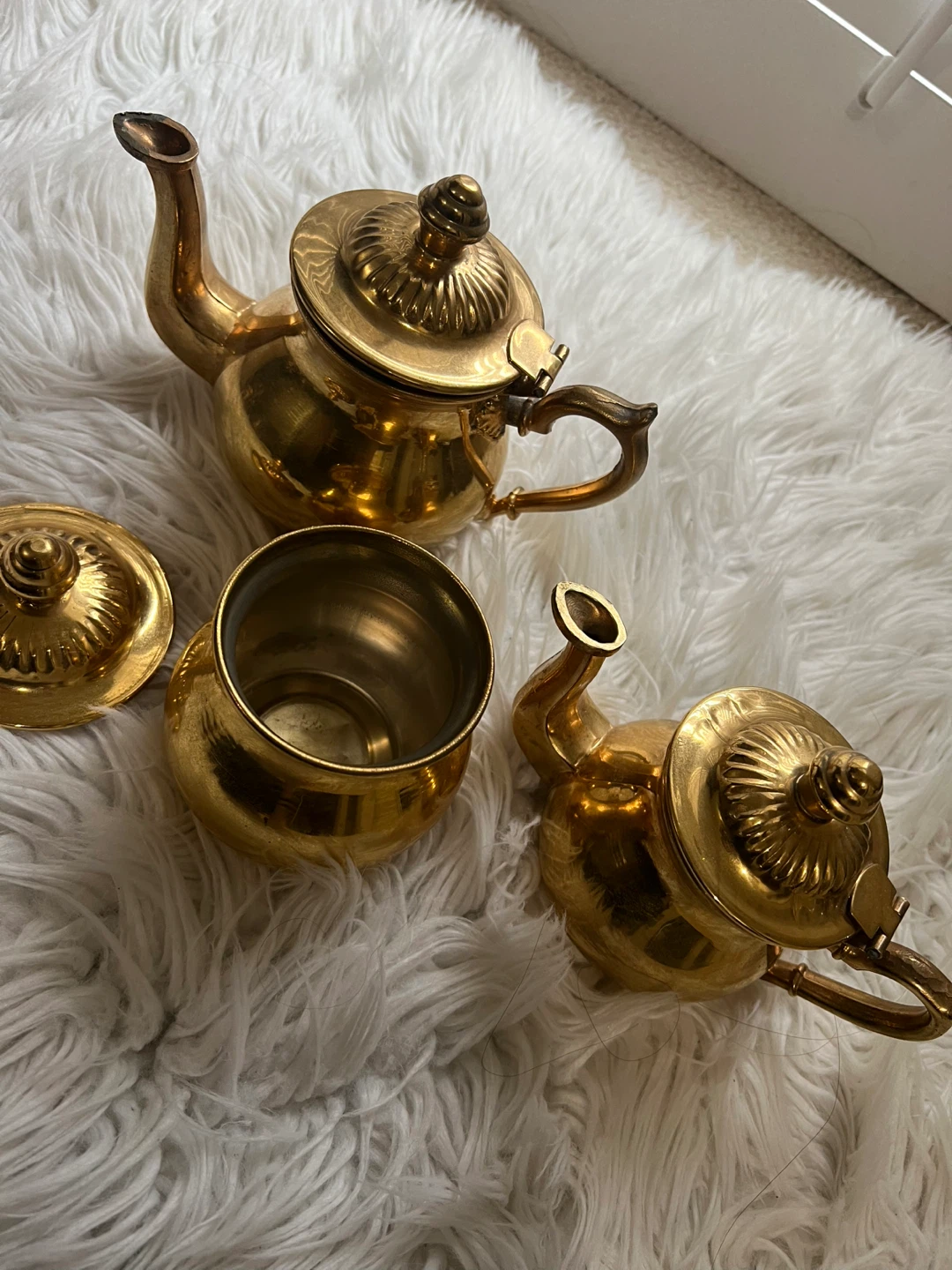 Vintage Brass Teapot Set - photo 2