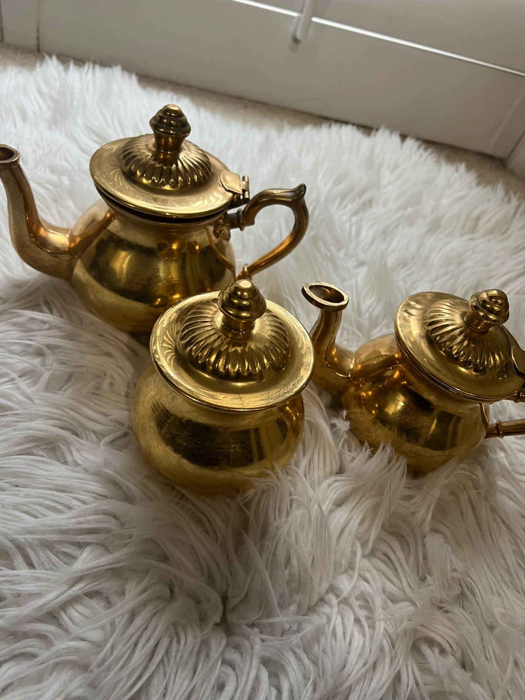 Vintage Brass Teapot Set