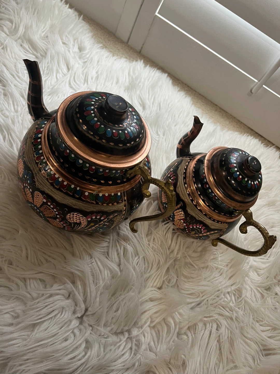 Decorative Copper Turkish Tea Pot Set - photo 2