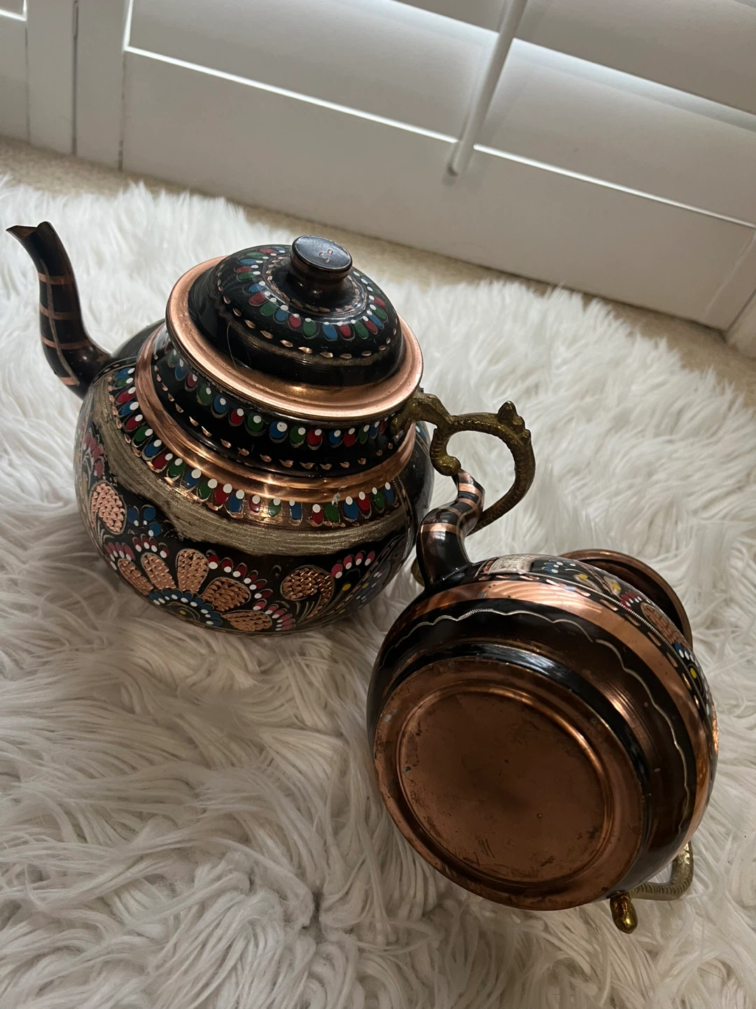Decorative Copper Turkish Tea Pot Set - photo 3