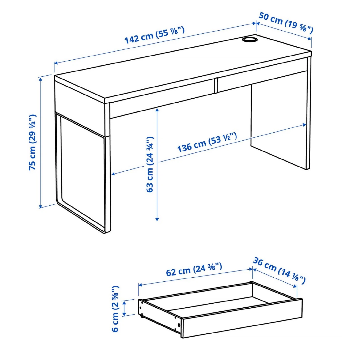 Brown Desk with drawers