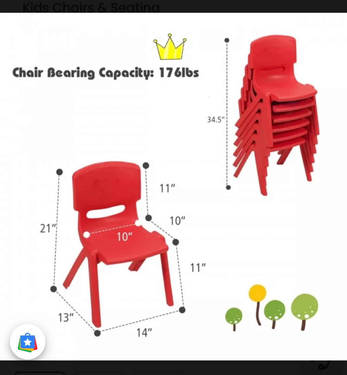 4 Kids Chairs – Brand New – $95 - photo 2