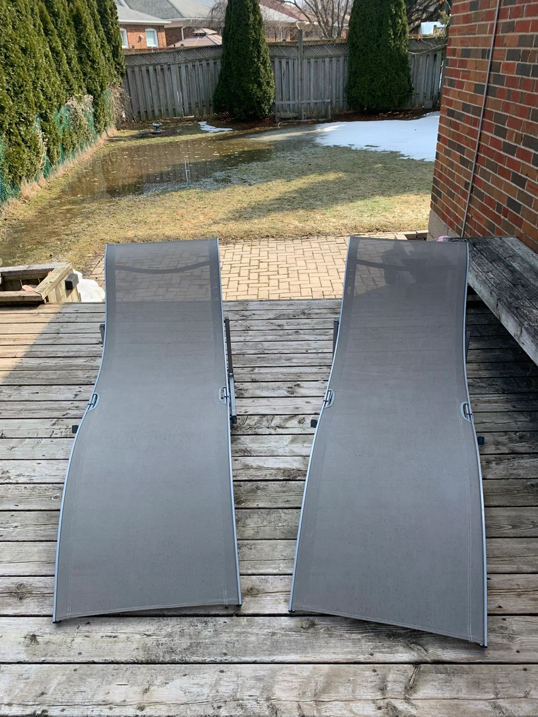 Grey Outdoor Chaise Lounges - Set of 2 - photo 4