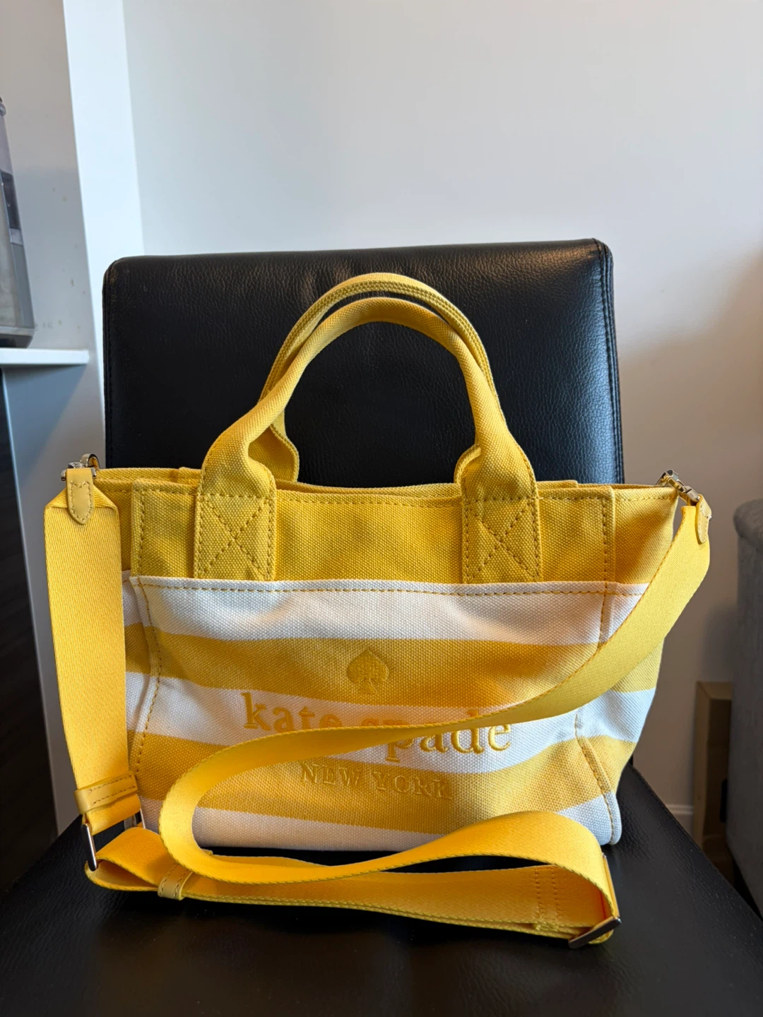 Kate Spade Yellow Canvas Tote Bag - photo 3