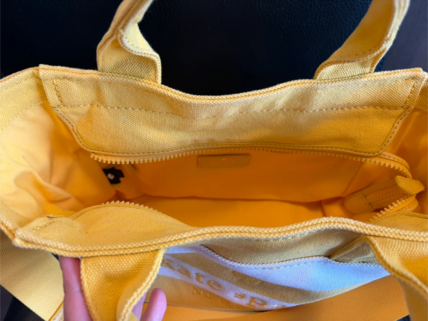 Kate Spade Yellow Canvas Tote Bag - photo 4
