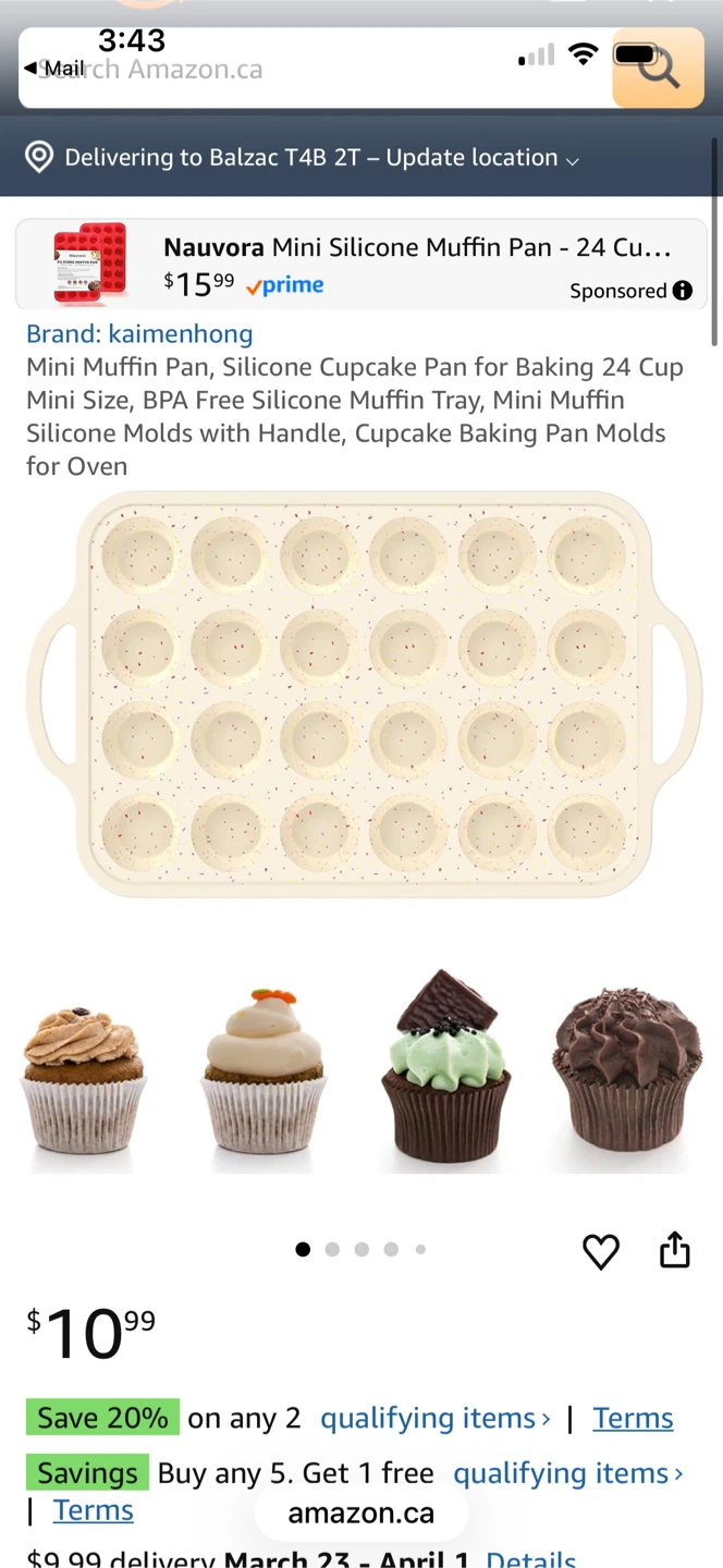 Mini cupcake Pan - 24 Cup Silicone