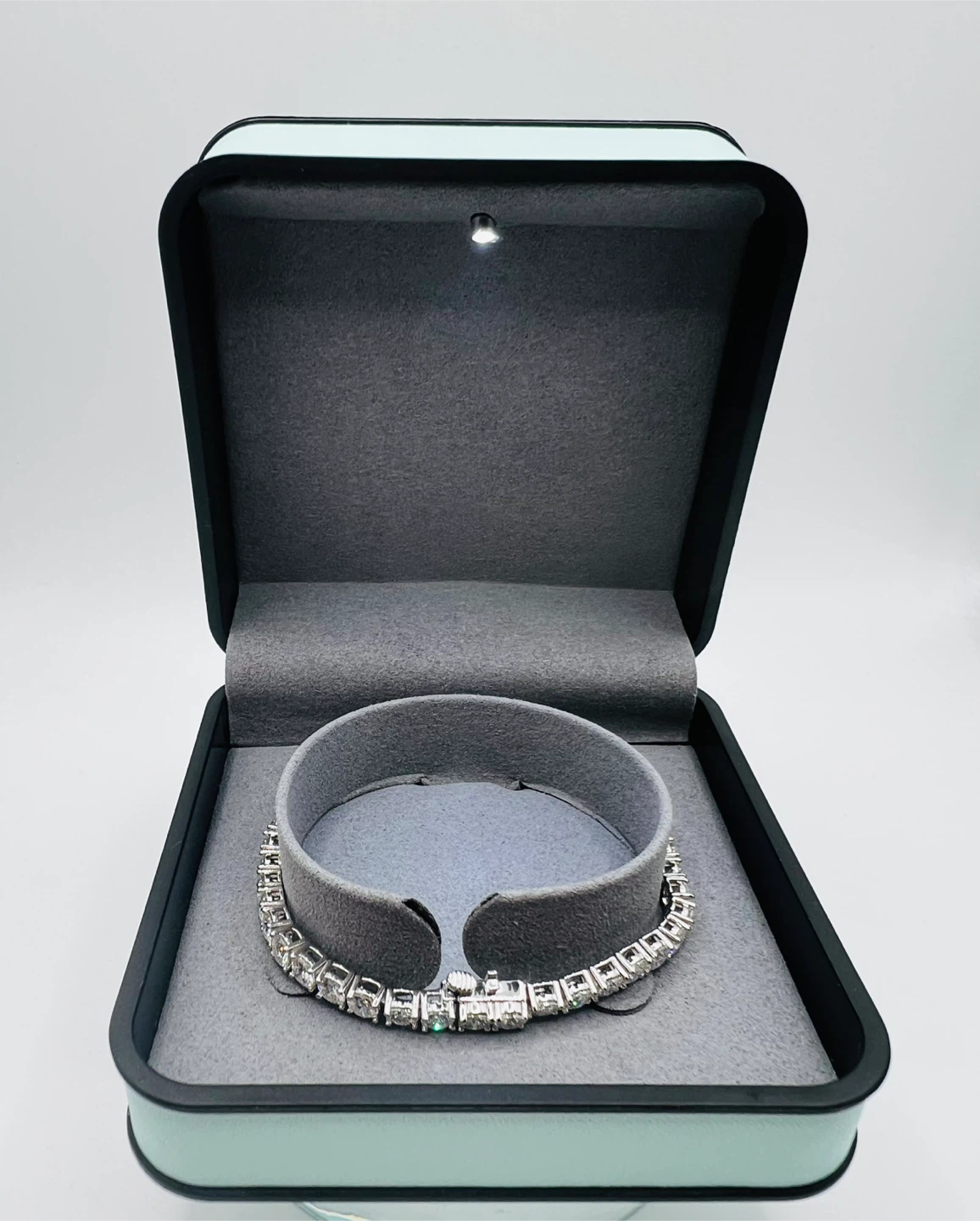 Unisex Moissanite double under lock clasp Tennis bracelet - photo 5