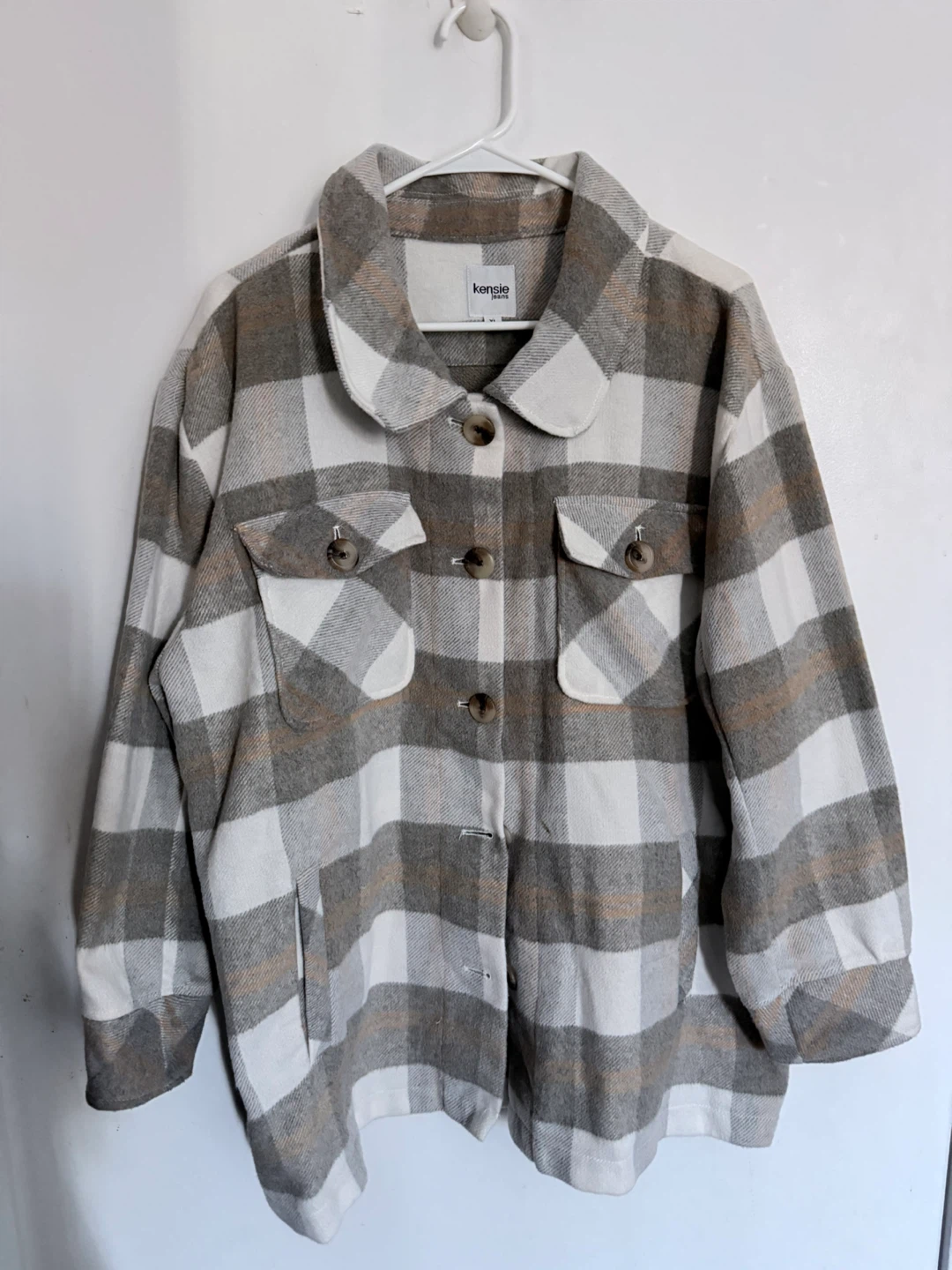 Kensie Jeans Plaid Flannel Shirt Jacket - XL - photo 3
