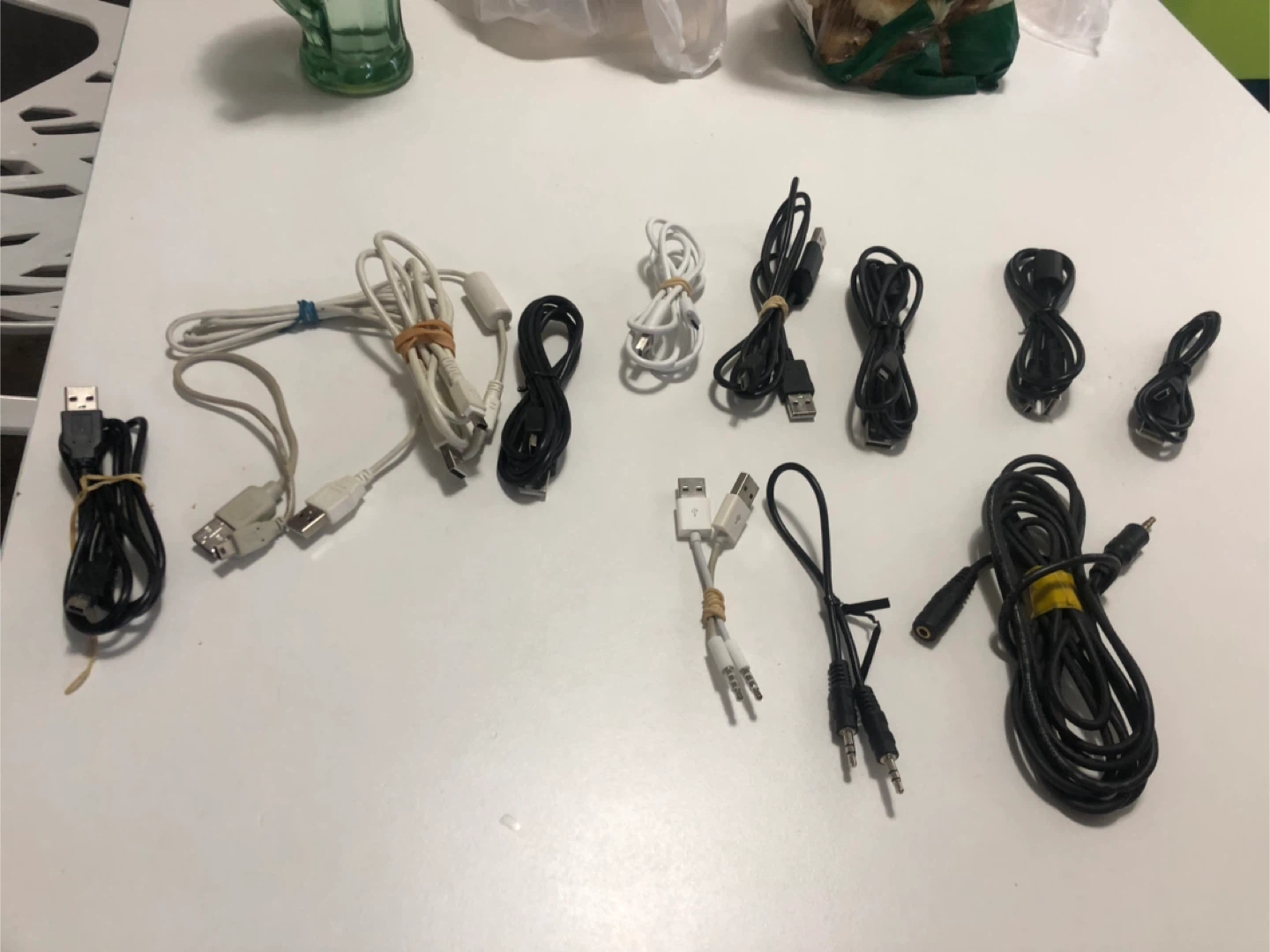 Assorted USB and Audio Cables