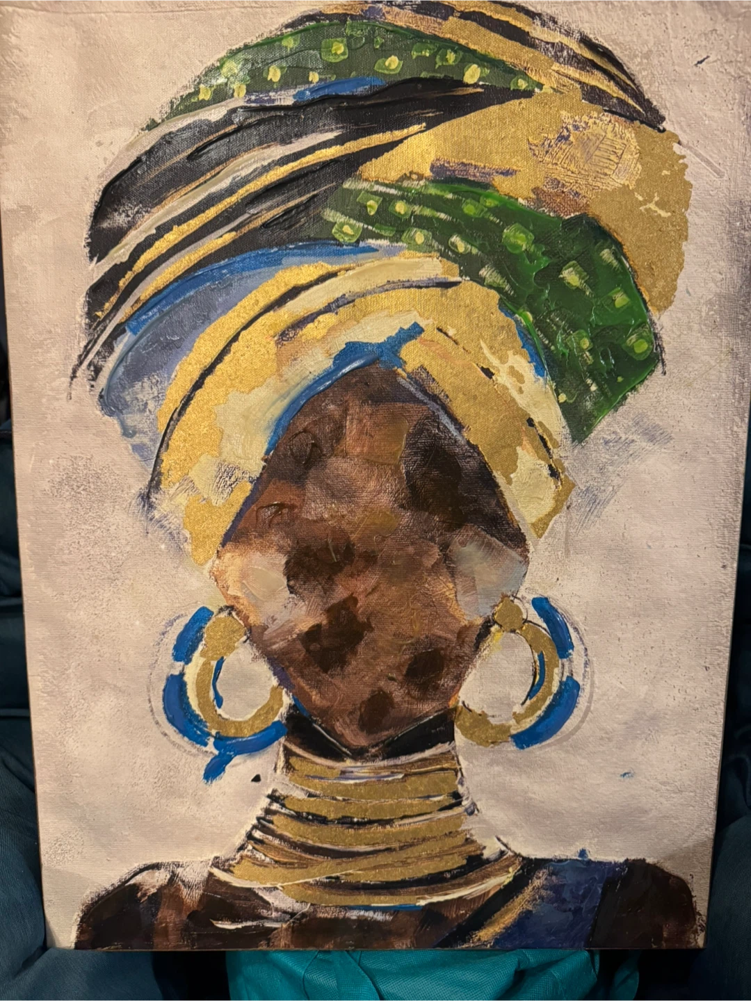 Canvas Wall Art - Woman with Turban and Gold Jewelry - photo 2