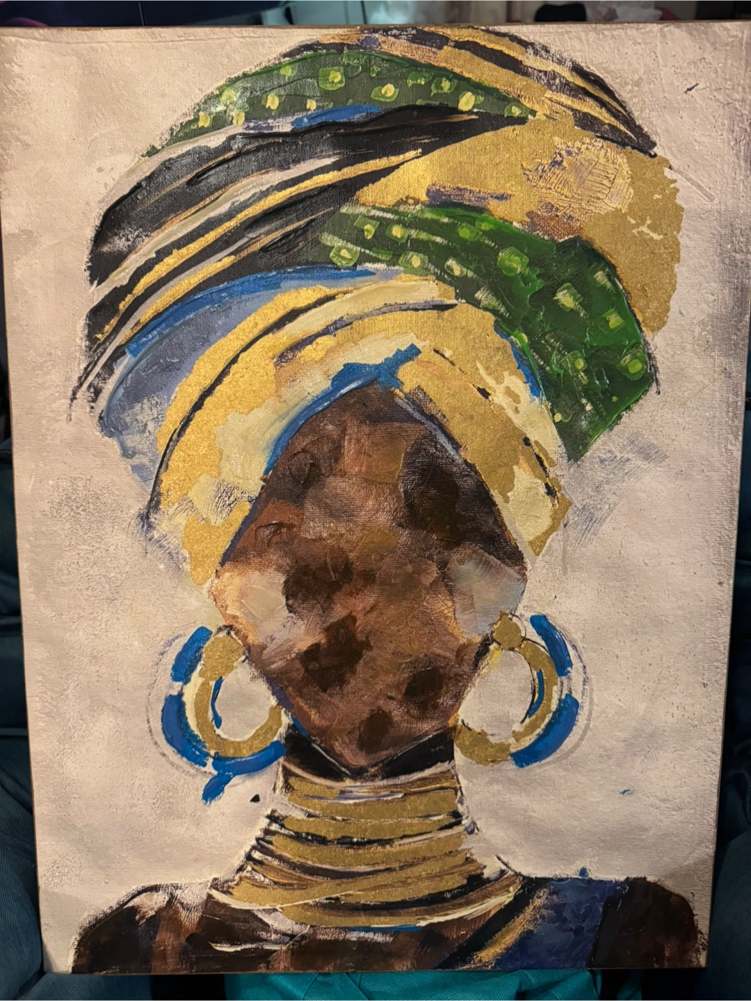 Canvas Wall Art - Woman with Turban and Gold Jewelry - photo 3