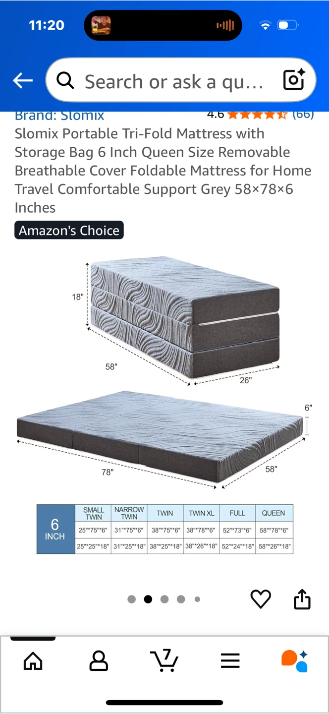 Slomix Portable Tri-Fold Mattress - Queen Size - photo 3