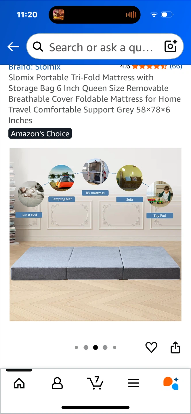 Slomix Portable Tri-Fold Mattress - Queen Size - photo 4