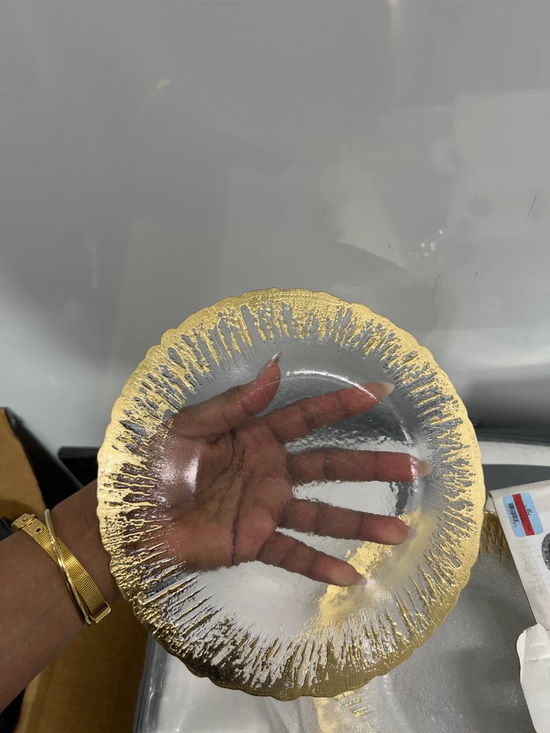 Antique Gold Fold Salad Plates (Set of 4) each box total 8 plate
