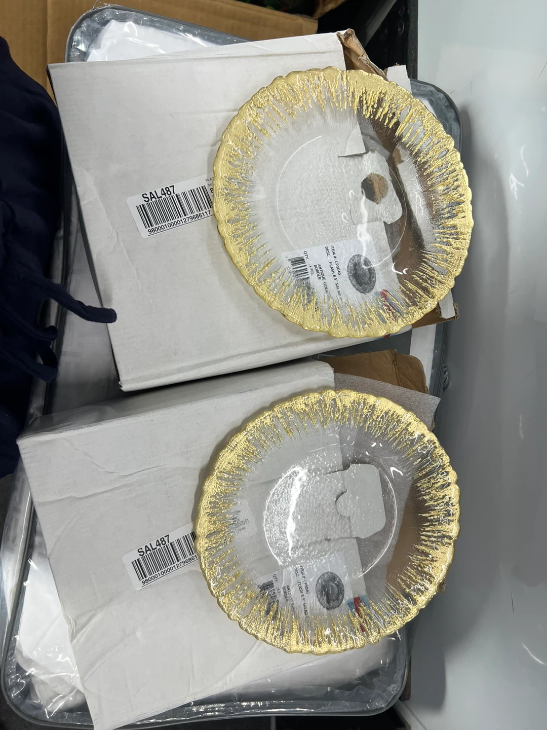 Antique Gold Fold Salad Plates (Set of 4) each box total 8 plate - photo 2