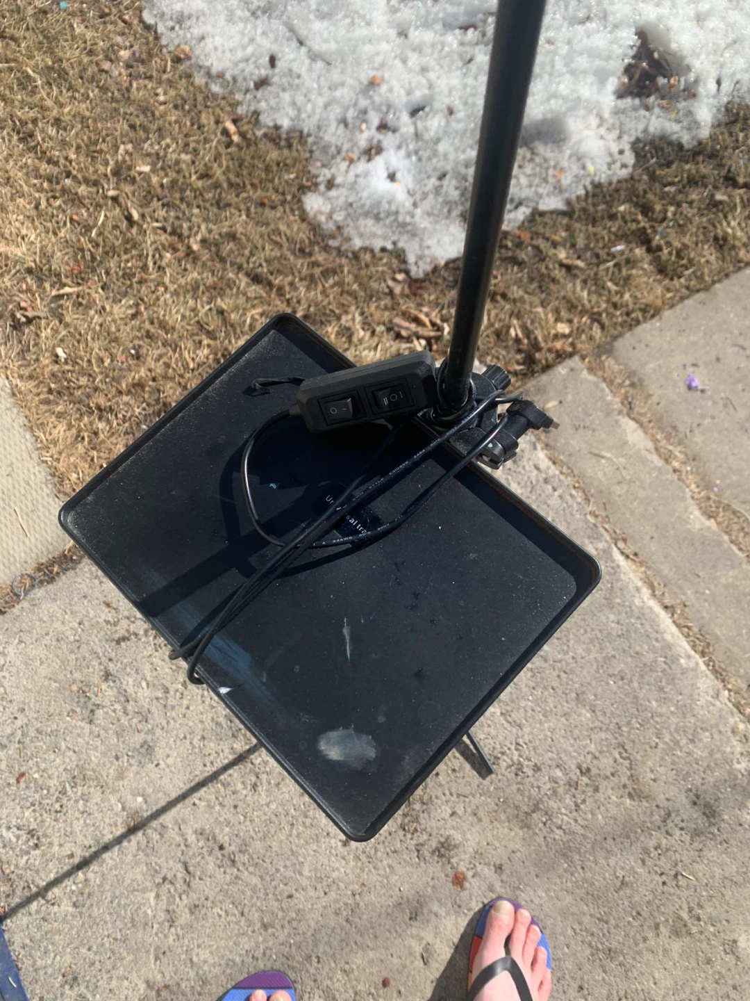 Black Floor Lamp with Tray - photo 2