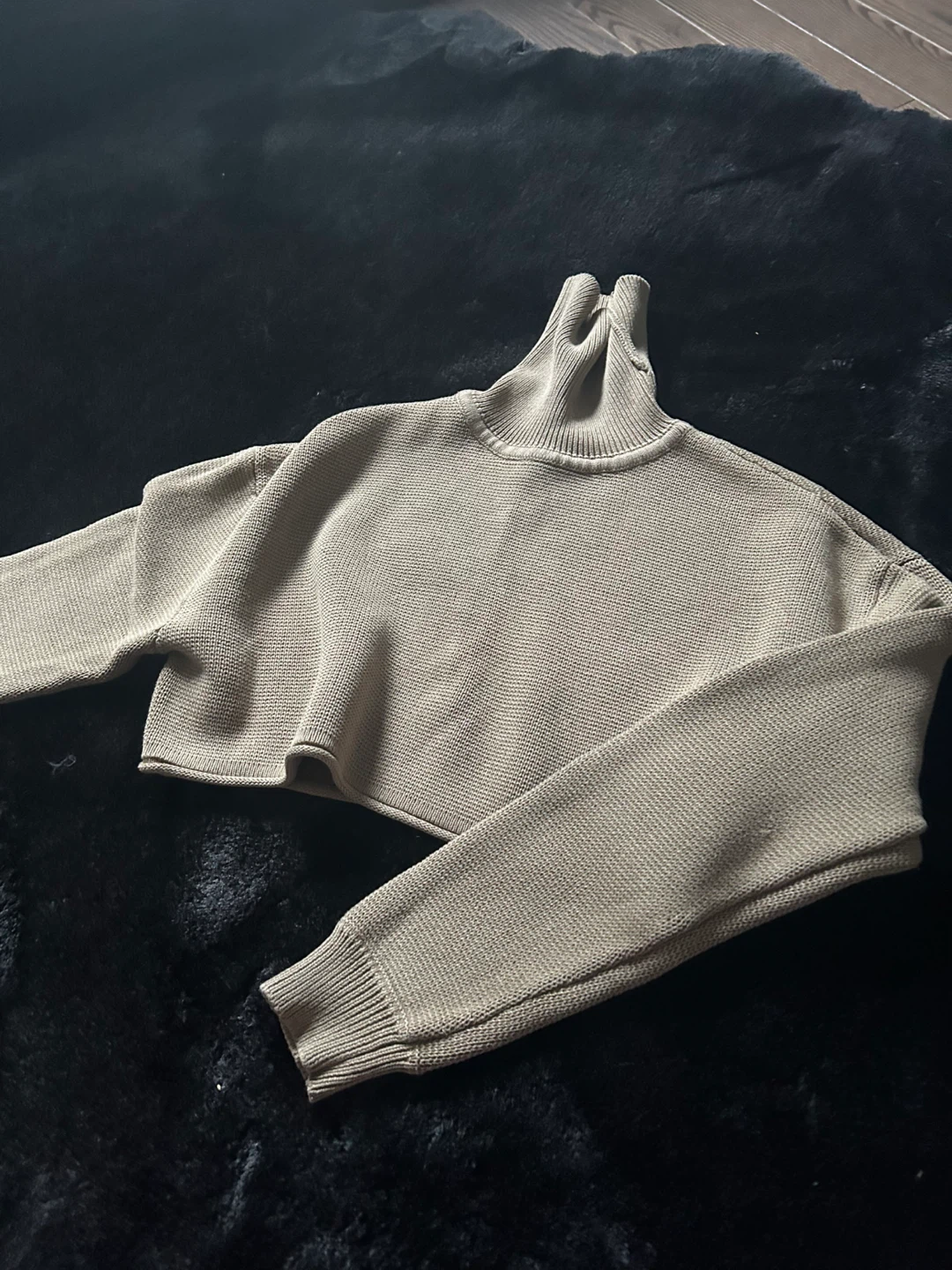 ZARA Cropped Turtleneck Sweater