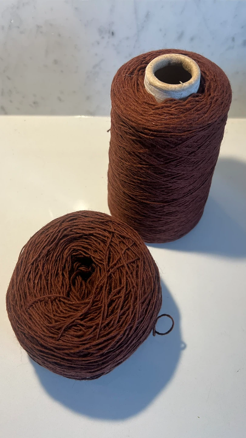 412g Italian Kid Alpaca & Wool soft yarn - Rich Coffee Brown