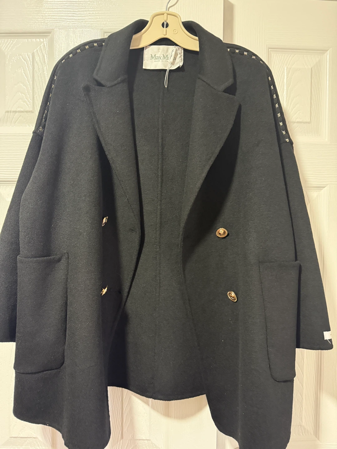 Max Mara Black Double-Breasted Blazer Medium