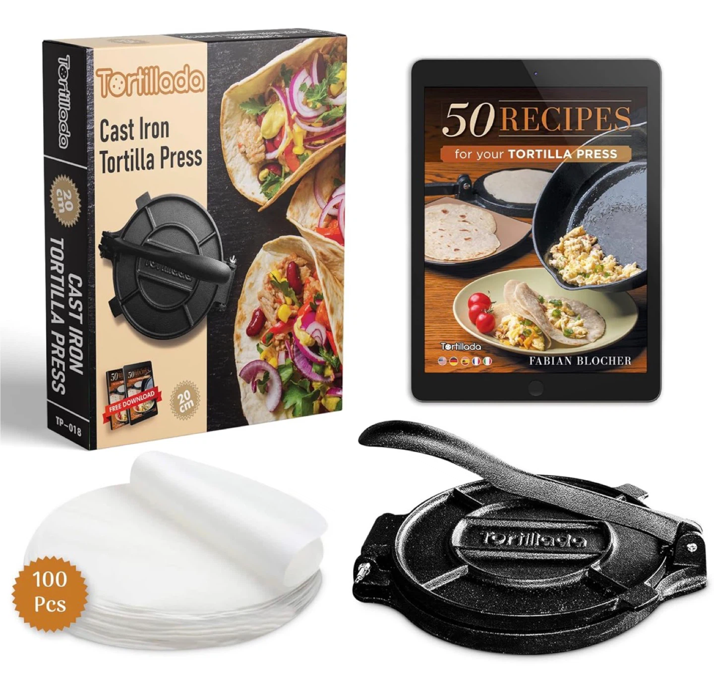 Tortillada Cast Iron Tortilla Press - 20 cm - photo 2