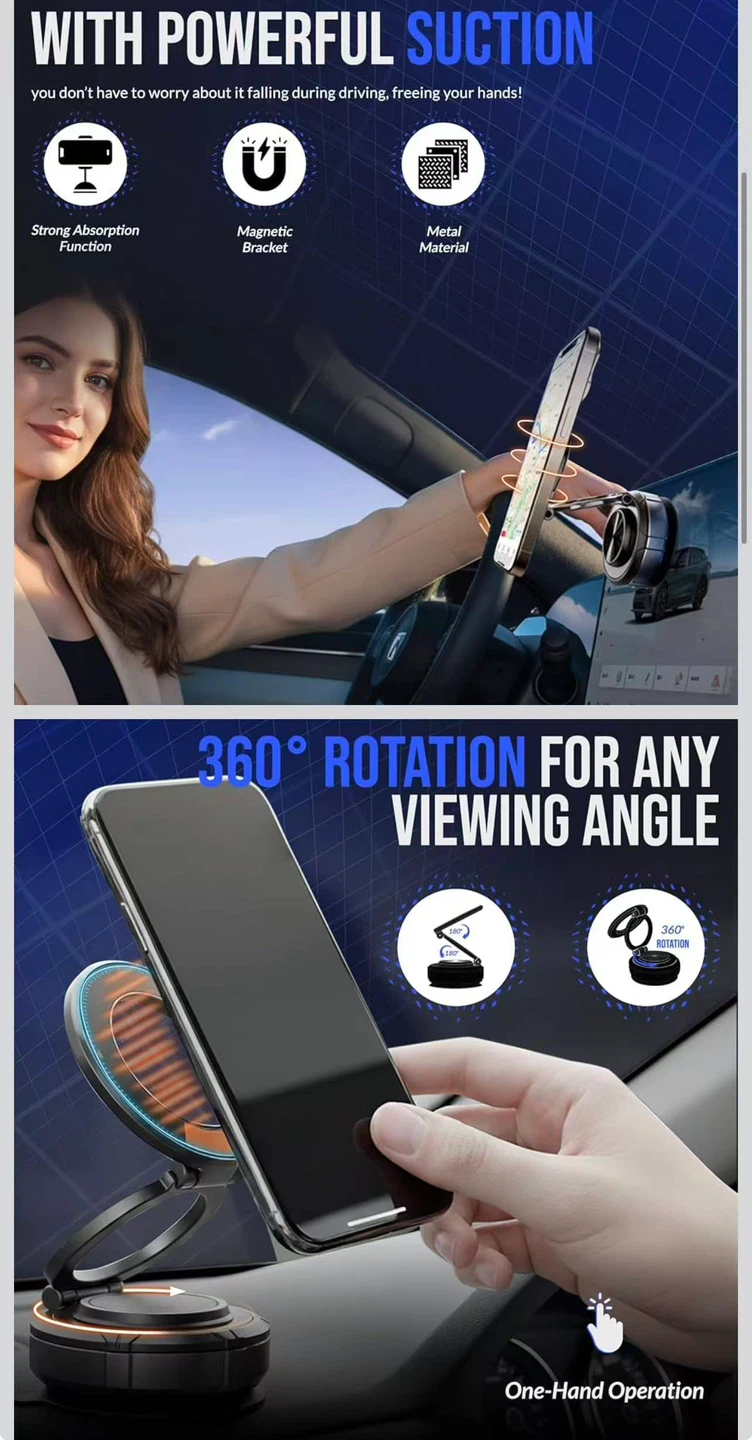 Universal Magnetic Phone Holder with Suction Base - photo 2