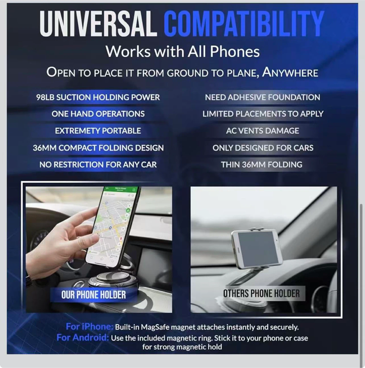Universal Magnetic Phone Holder with Suction Base - photo 5