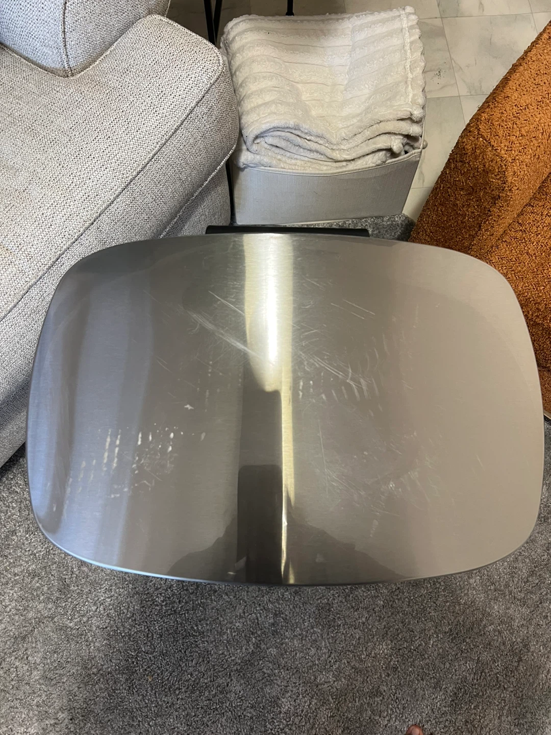Brushed Stainless Steel Pedal Trash Can 45L - photo 4