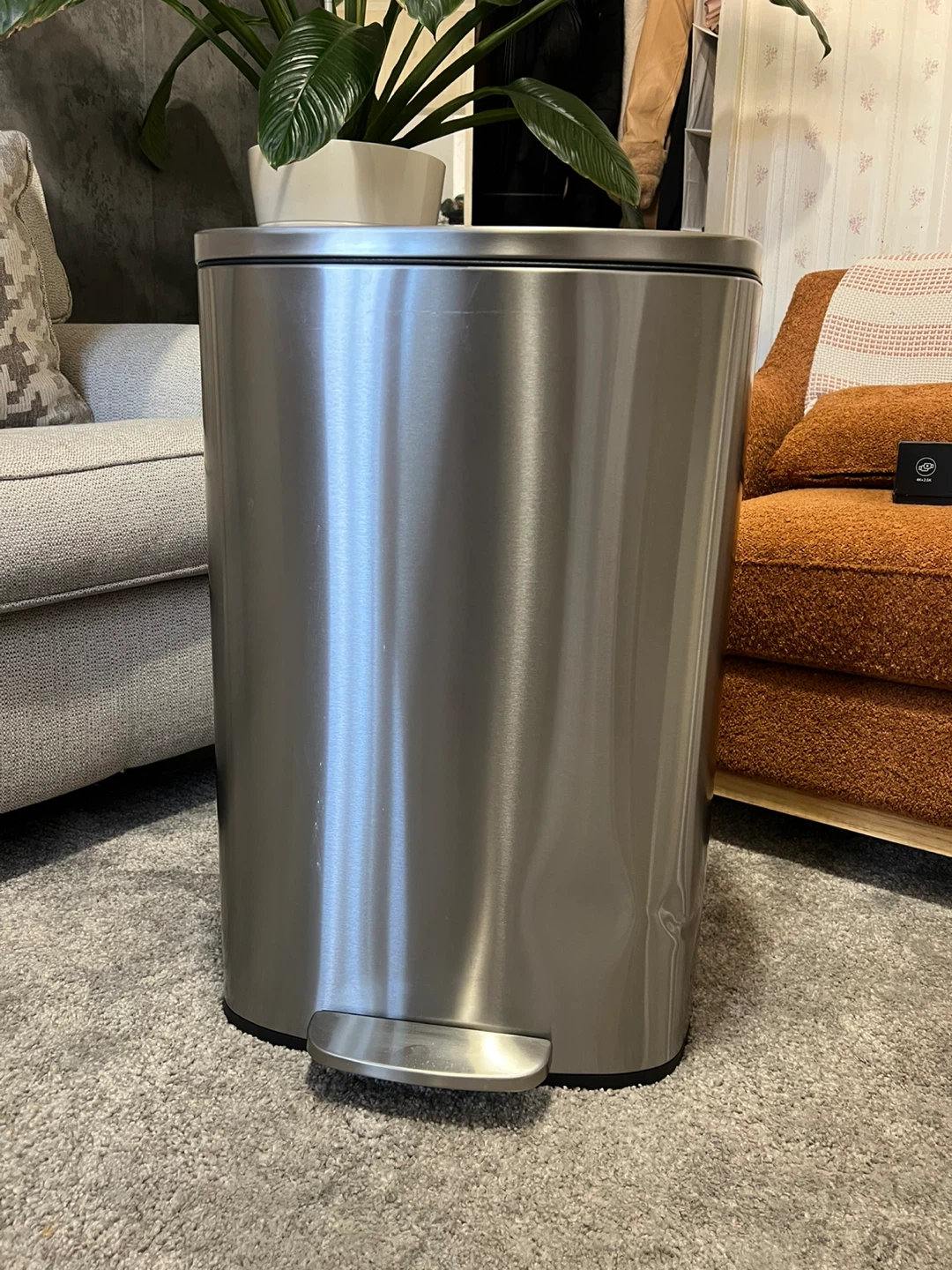 Brushed Stainless Steel Pedal Trash Can 45L