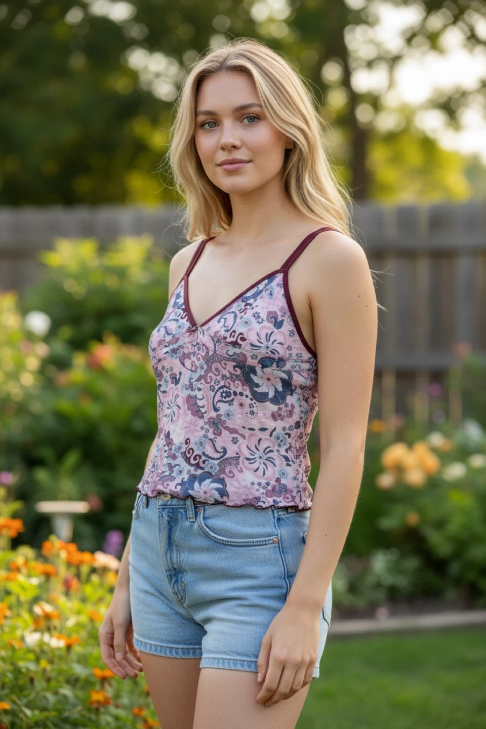 Vintage bundle Women's Tops - Floral Print, White Button-Up - photo 2