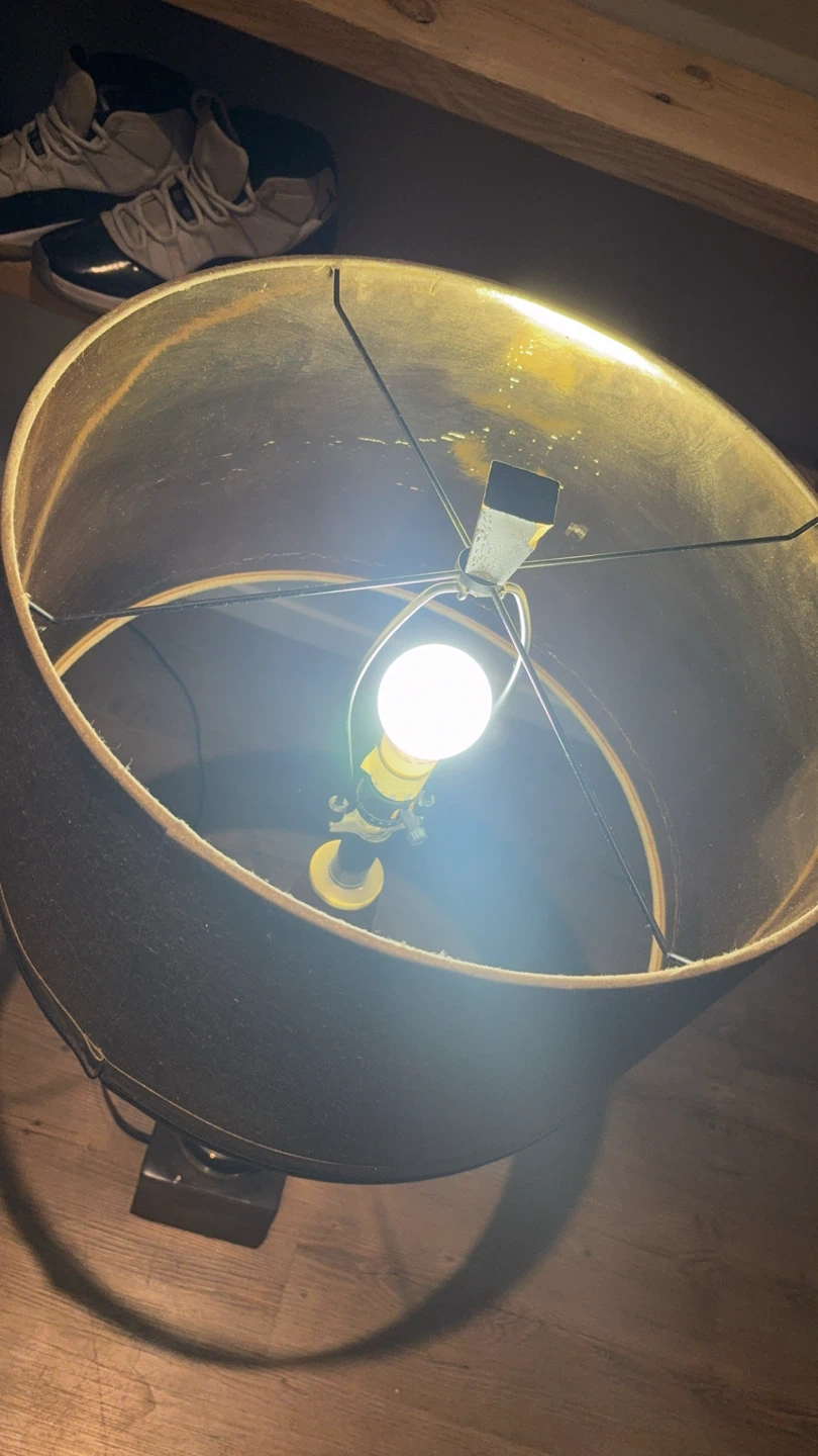 Table Lamp with Amber Swirl Glass Base - photo 2