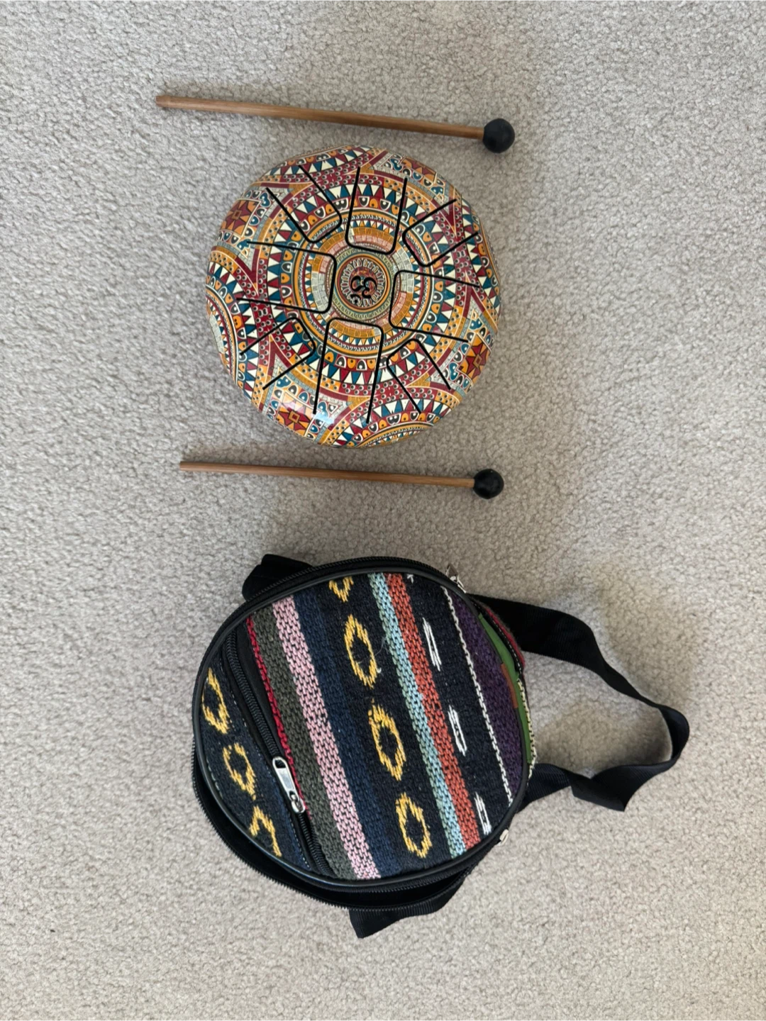 Steel Tongue Drum/handpan with Mallets and Bag - photo 2