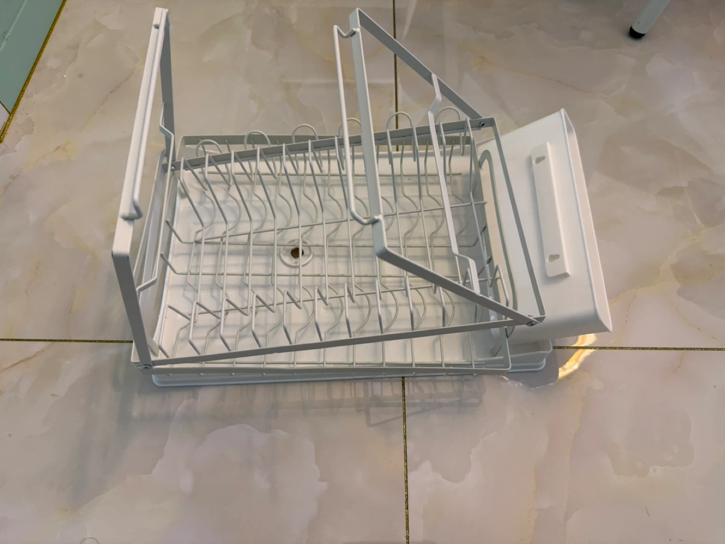 White 2-Tier Dish Rack with Utensil Holder