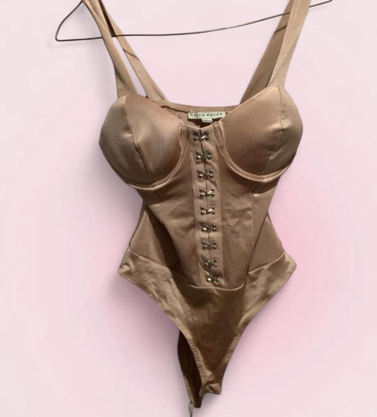 Haute Monde Satin Corset Bodysuit - Size S