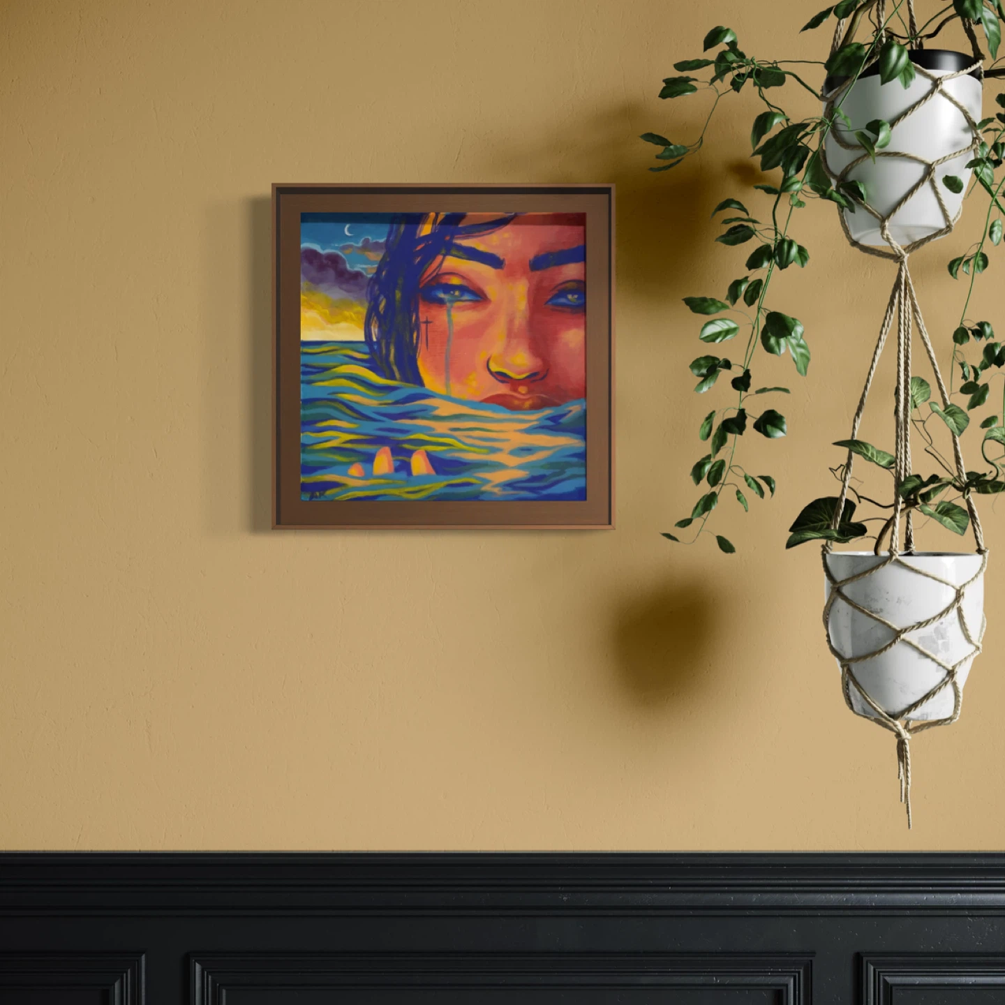 Framed "Drowning" Art Piece - photo 4