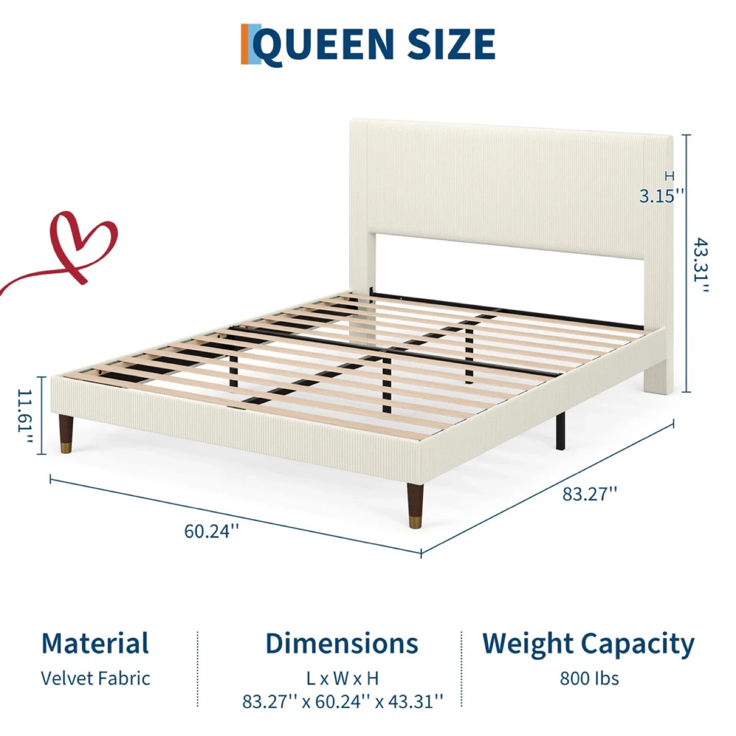 Modern Double frame with upholstered headboard - photo 2