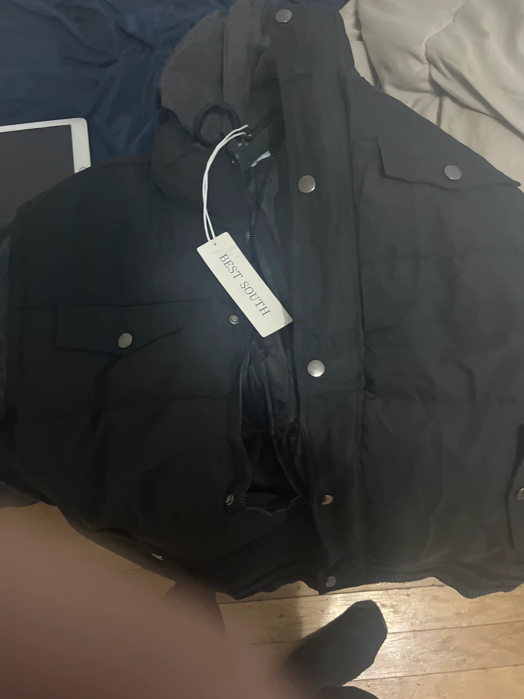 BEST SOUTH Black Puffer Jacket