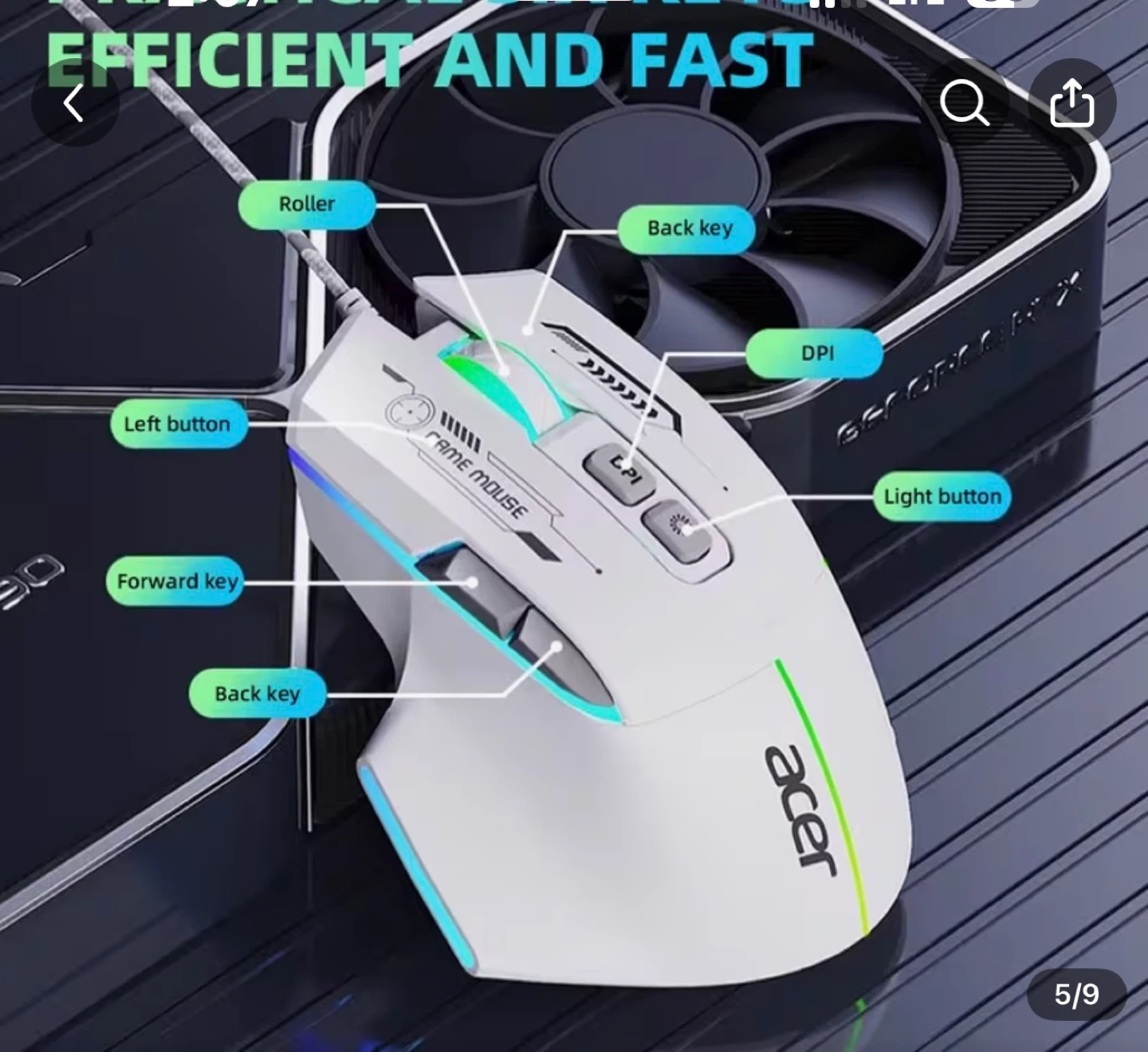 Acer White Gaming Mouse - photo 3