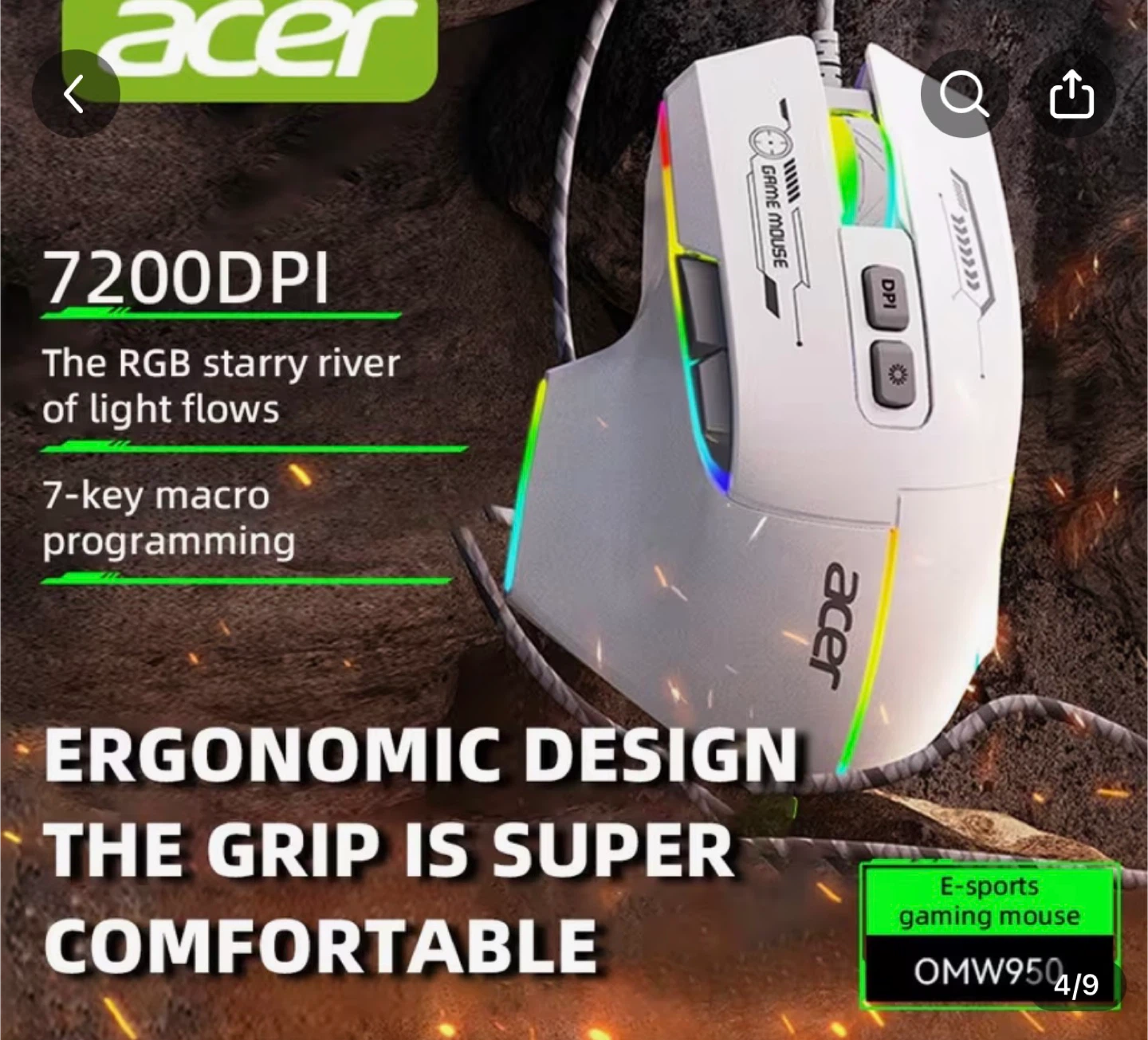 Acer White Gaming Mouse - photo 2