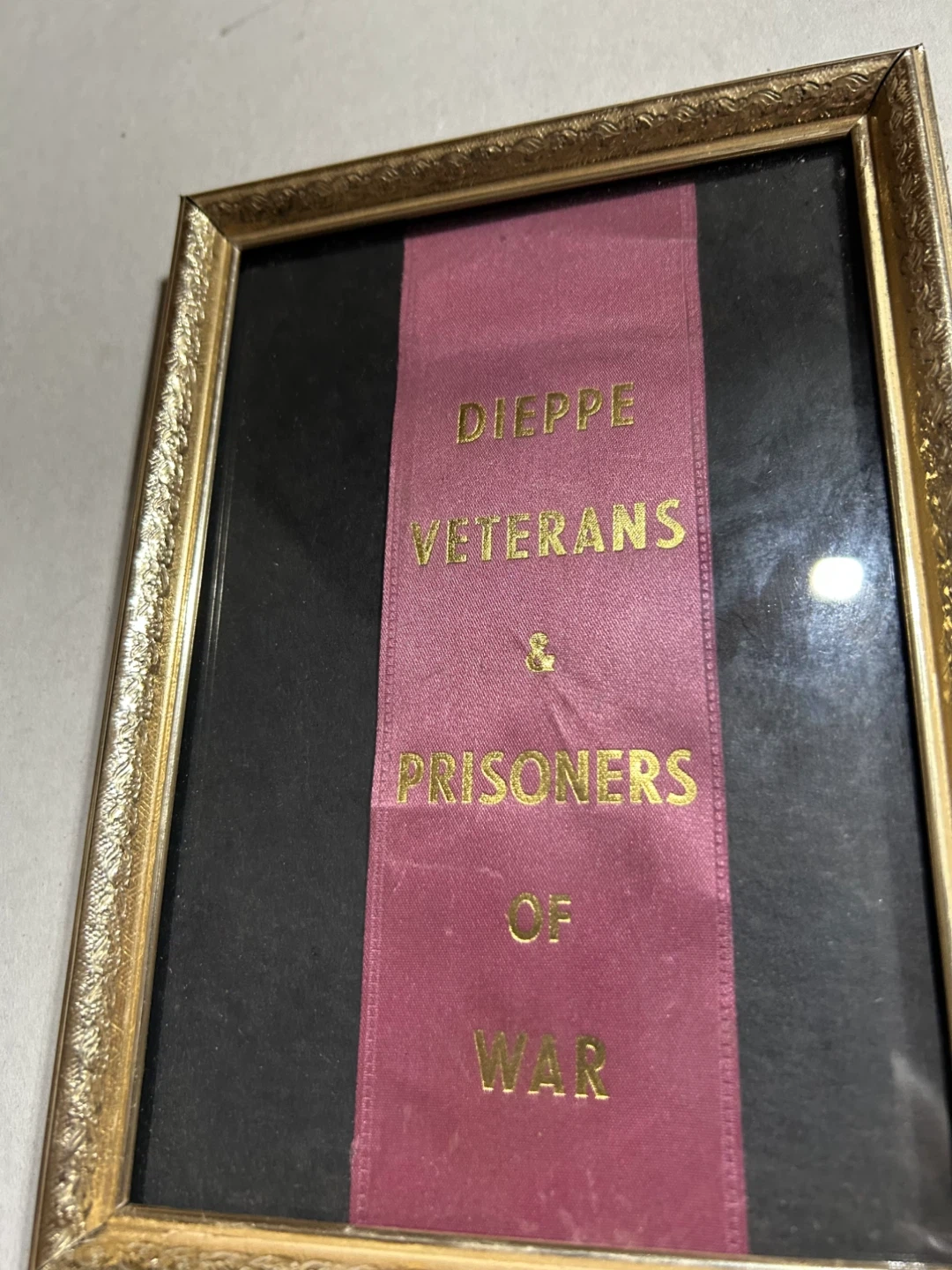 Framed Dieppe Veterans & Prisoners of War Ribbon
