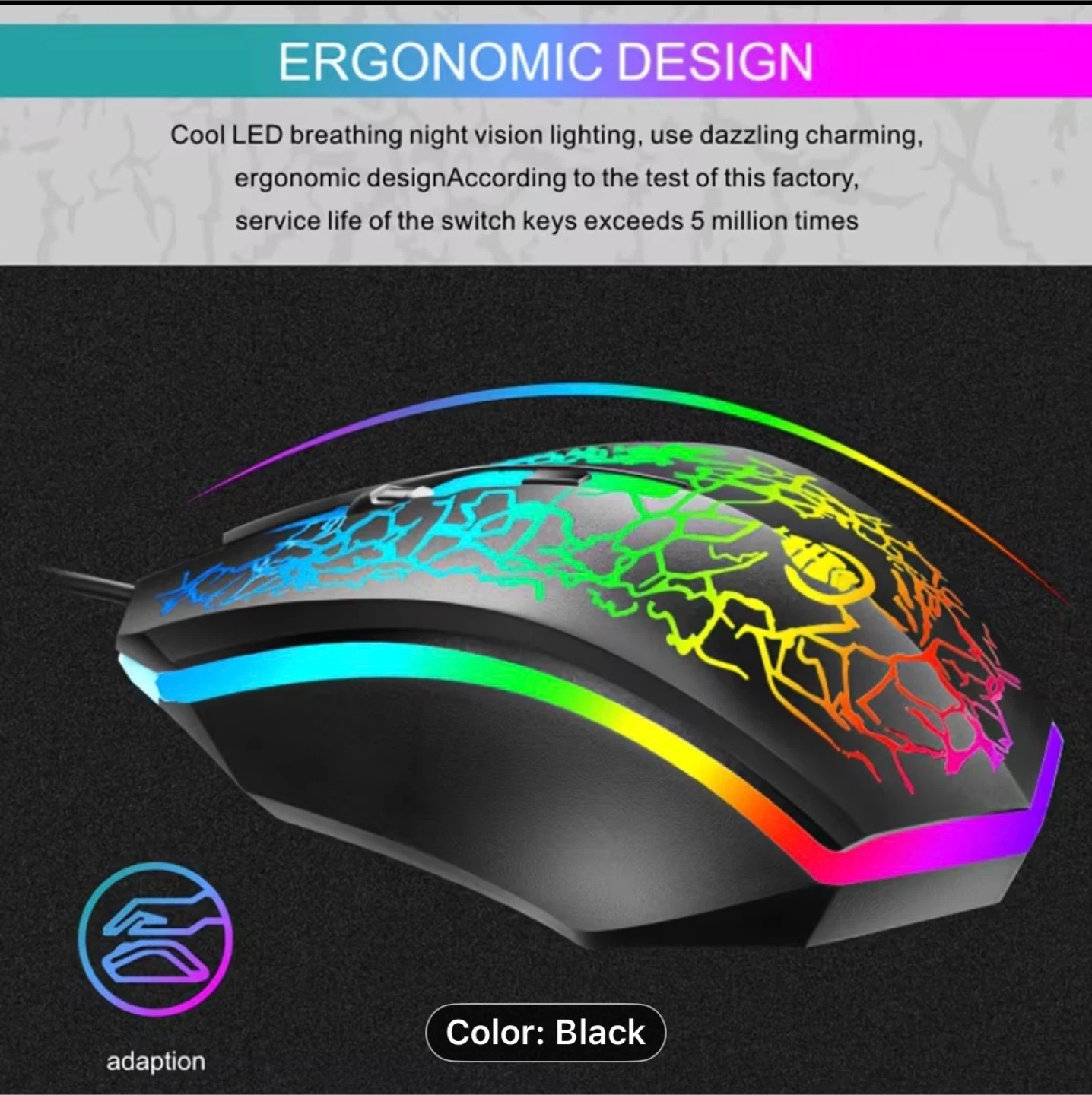 Gaming Mouse with RGB Lighting USB - photo 4