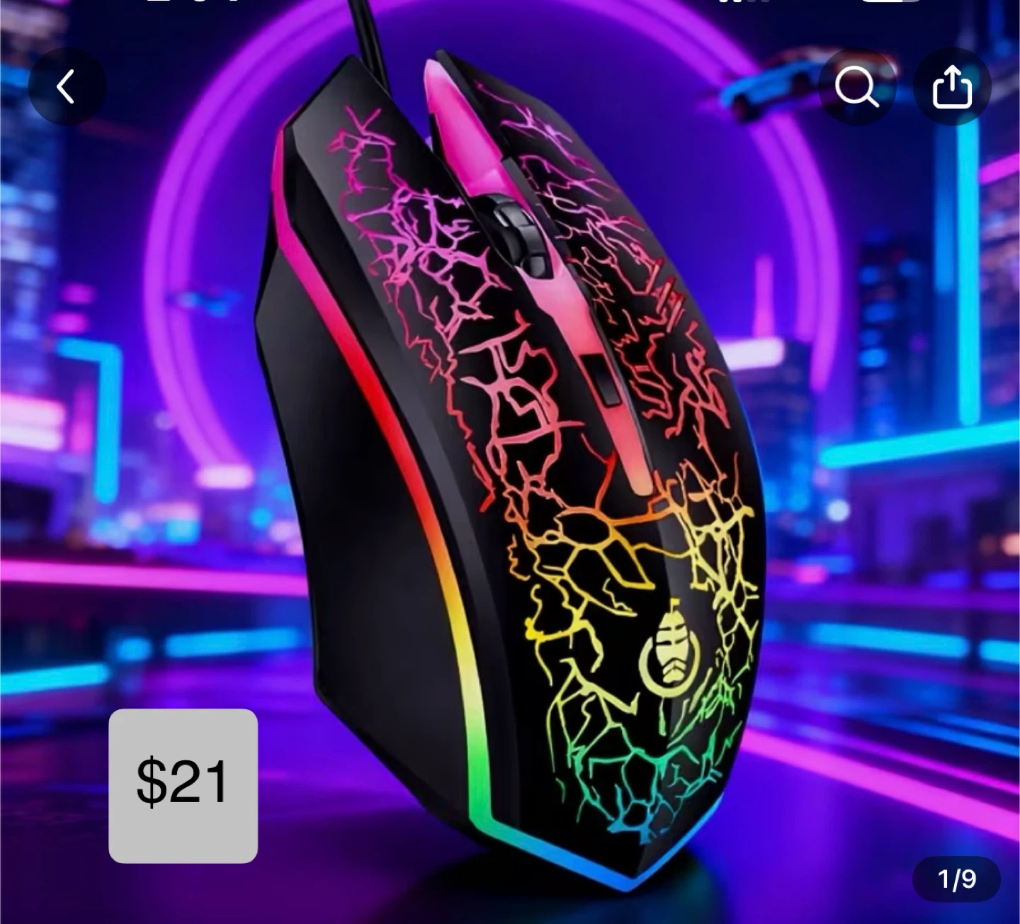 Gaming Mouse with RGB Lighting USB