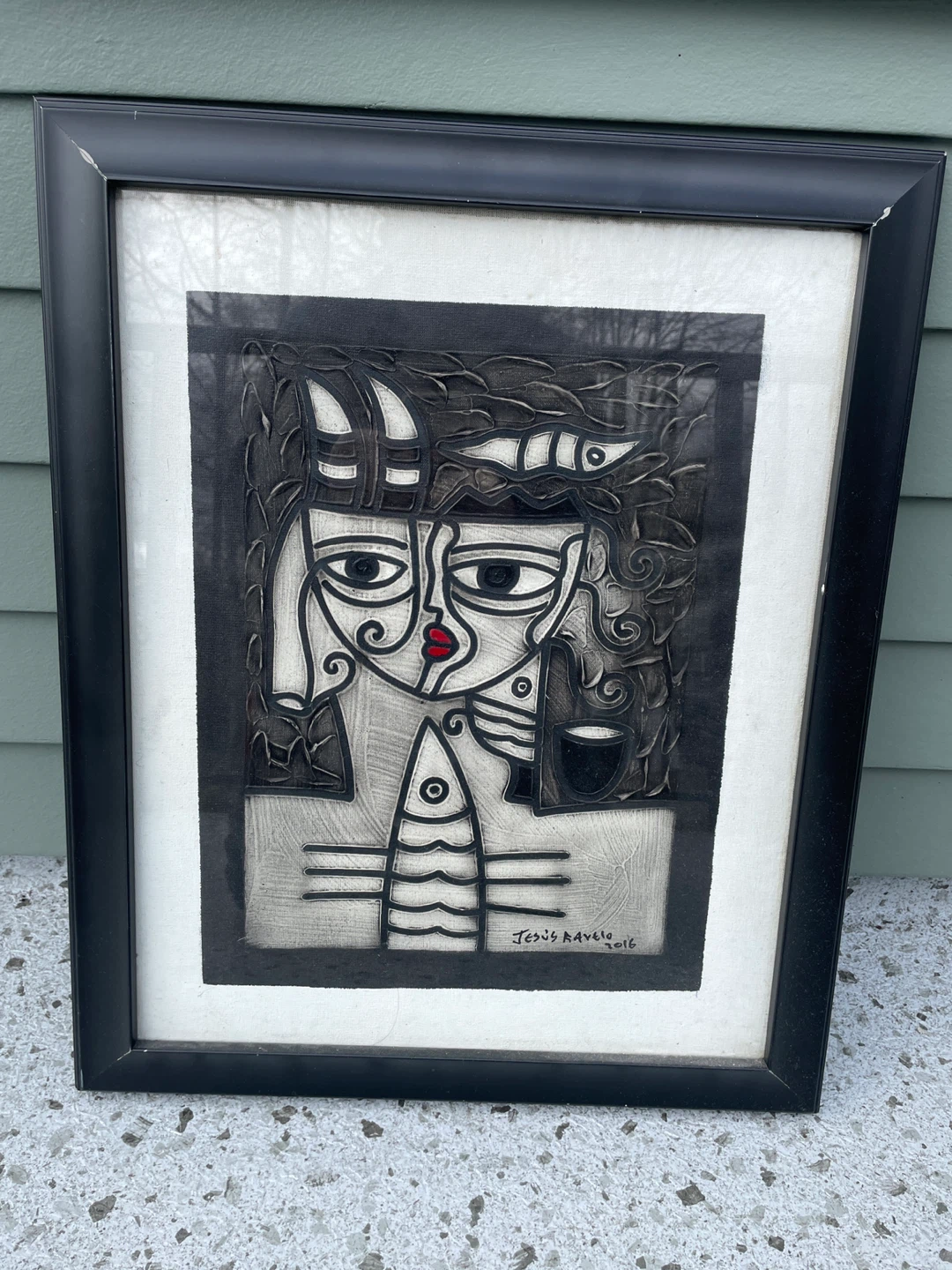 Jesus Ravello, Cuban Cuban original Picasso style painting