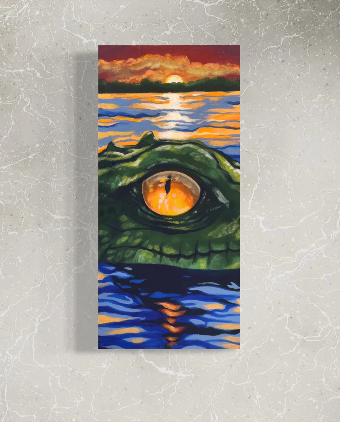 Alligator Eye Sunset Painting