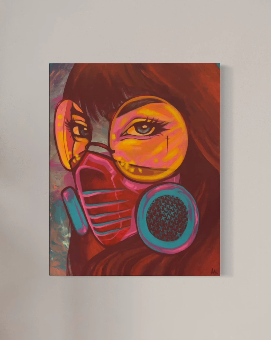 Portrait Painting - Woman with Gas Mask - photo 2