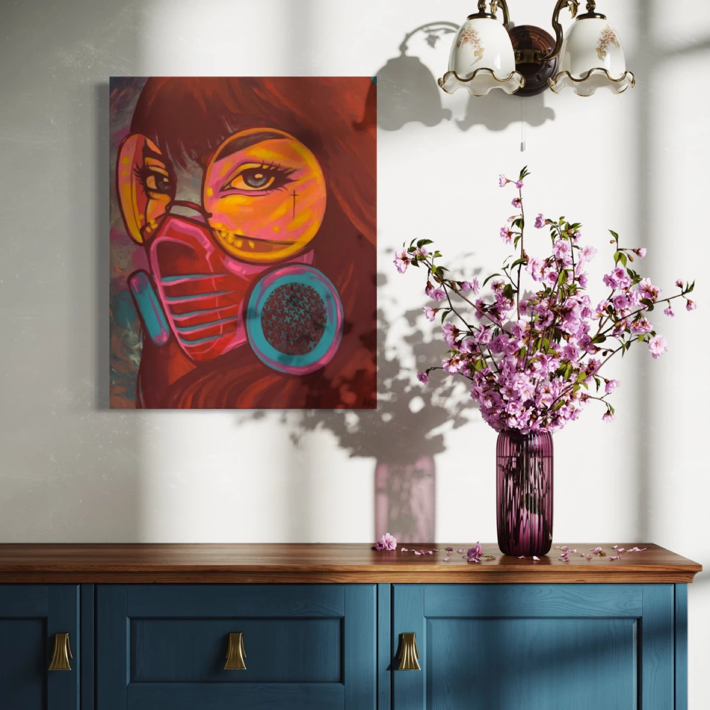 Portrait Painting - Woman with Gas Mask - photo 3