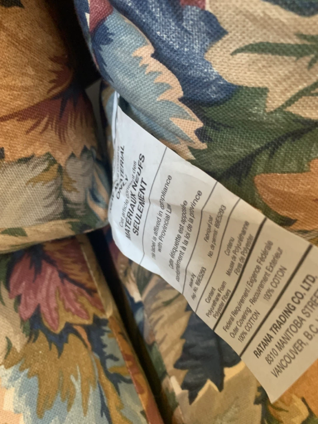 Wicker Loveseat with Floral Cushions - photo 3